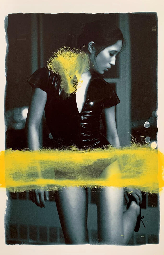 Variations Overpainting Series, Oil, acrylic and ink pigment on Archival Rag Paper. 11x17 in. 2015